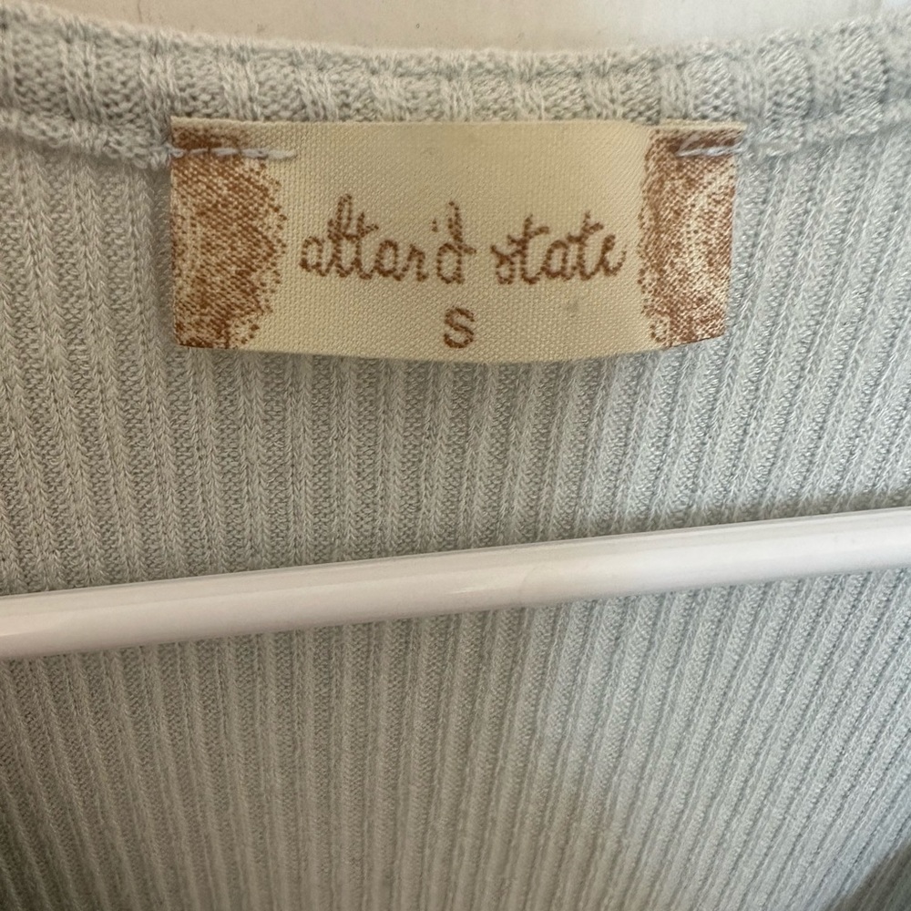 Altar'd State Ribbed Button-Front Peplum Top - Picture 3 of 3